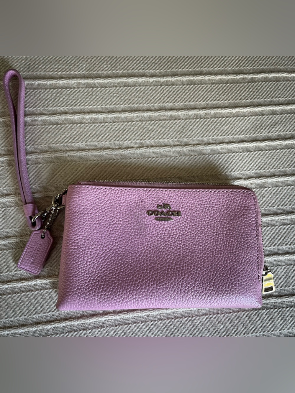 Coach pink double zip wristlet